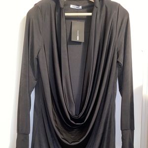 Black deep cut dress